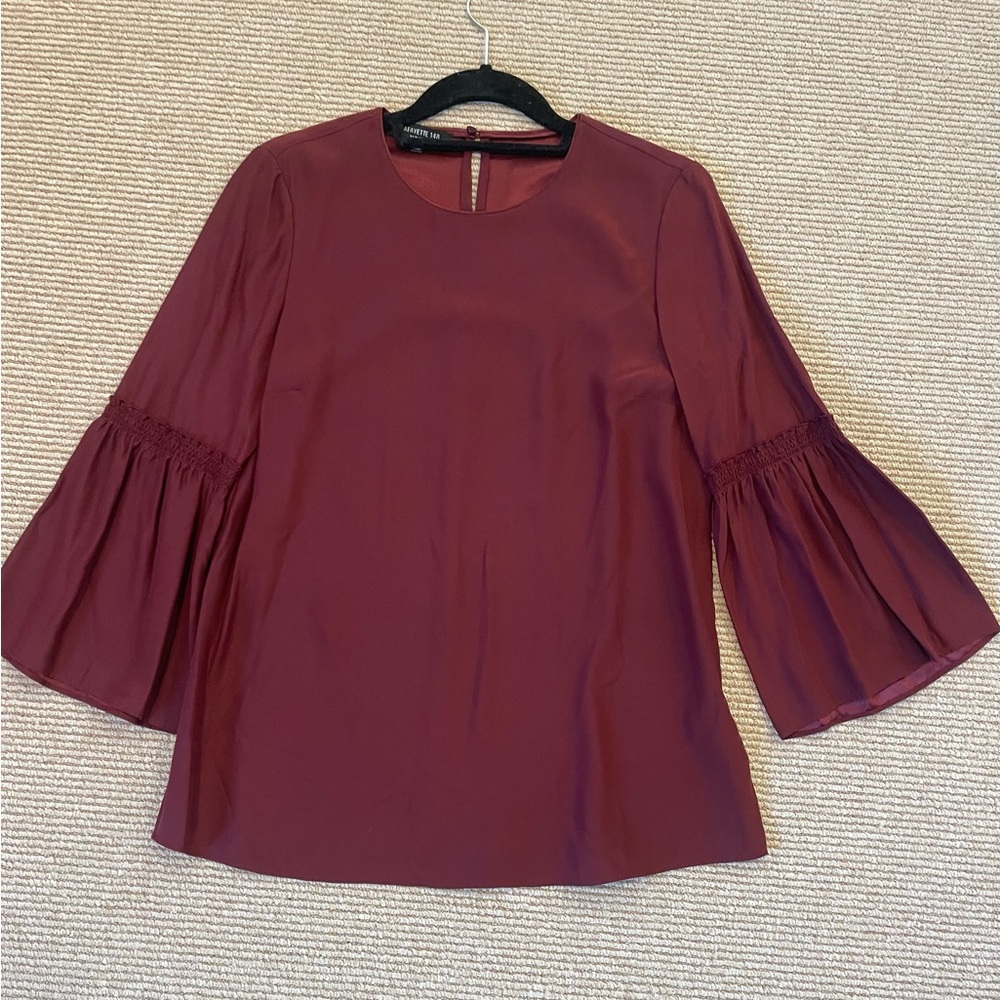 Lafayette 148 New York Rich Burgundy Blouse